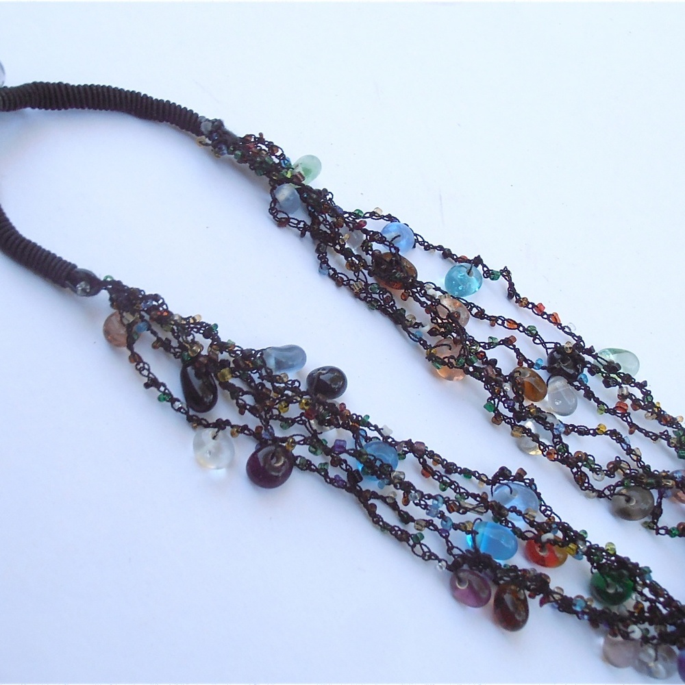 Multi Colored Multi Strand 19” Beaded Necklace - image 4